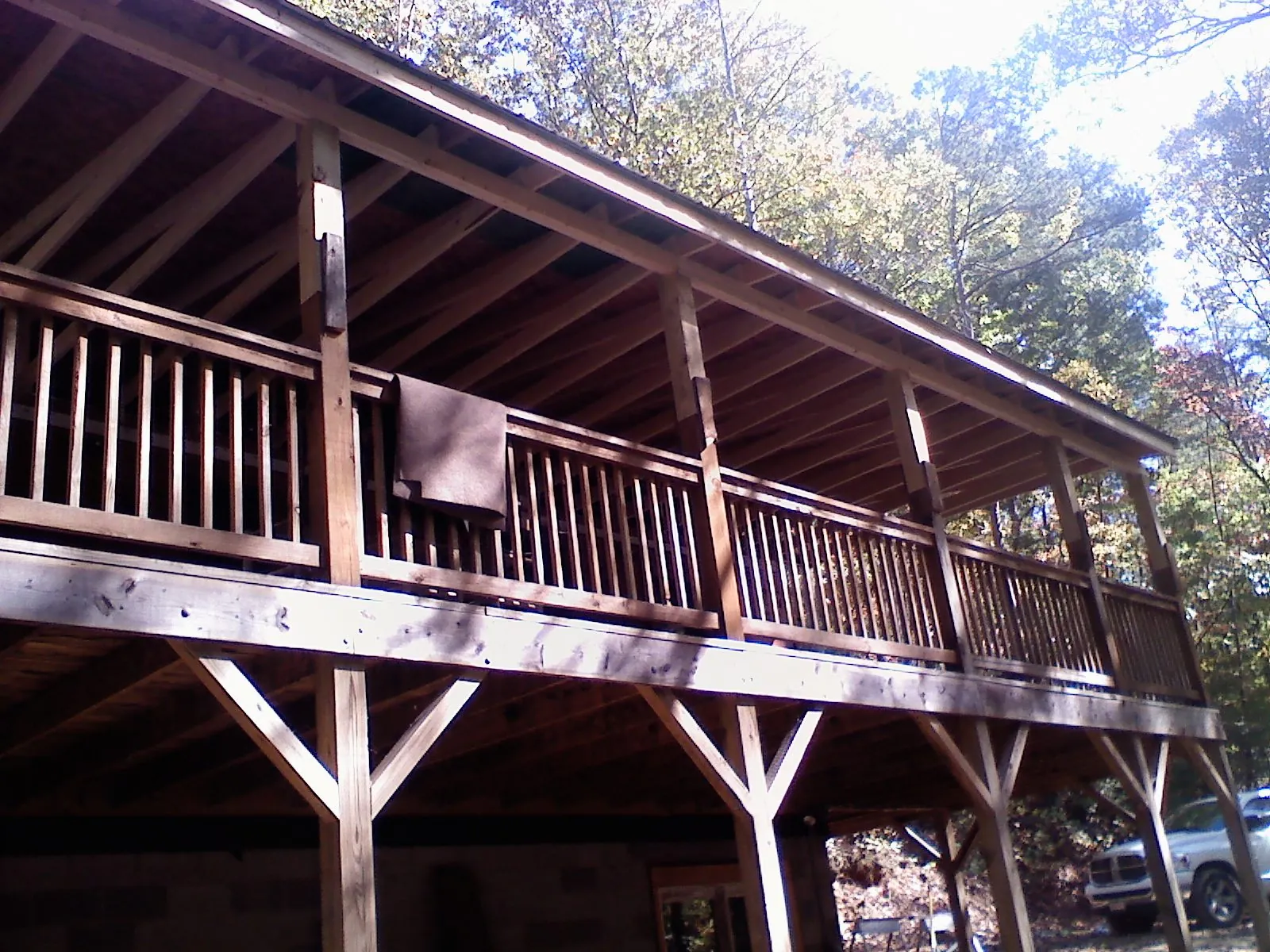 Timber framing under a new elevated porch and deck — Roof Leak Repair in Chantilly by Roofing Brothers